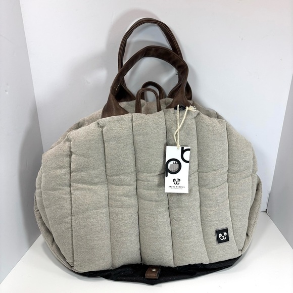 NWT Peppy Buddies Small Pet Dog Cat Carrier Bag Gray Brown Handles Org. $148 - Picture 1 of 7